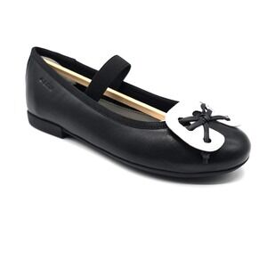 Girls GEOX Black Leather Ballet Flats US 11 J Plie B Toddler Big Kid J3455B